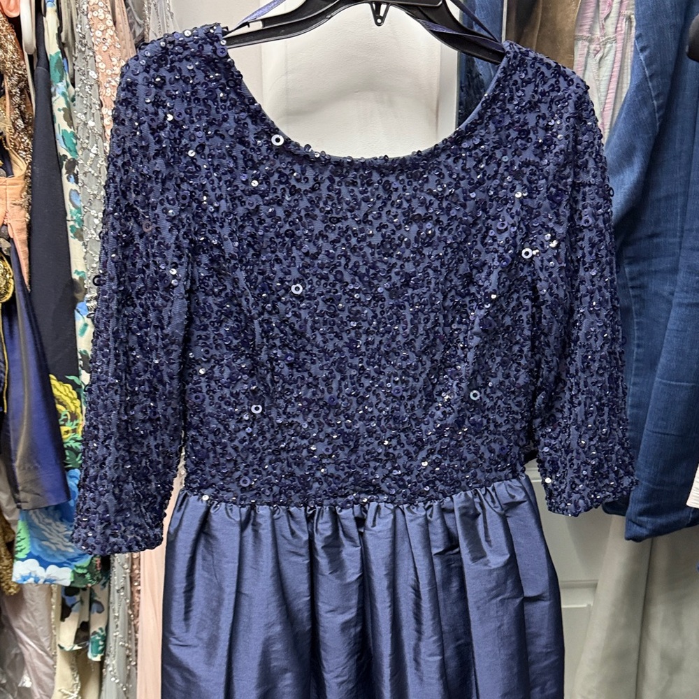 Adrianna Papell Navy High Low Dress